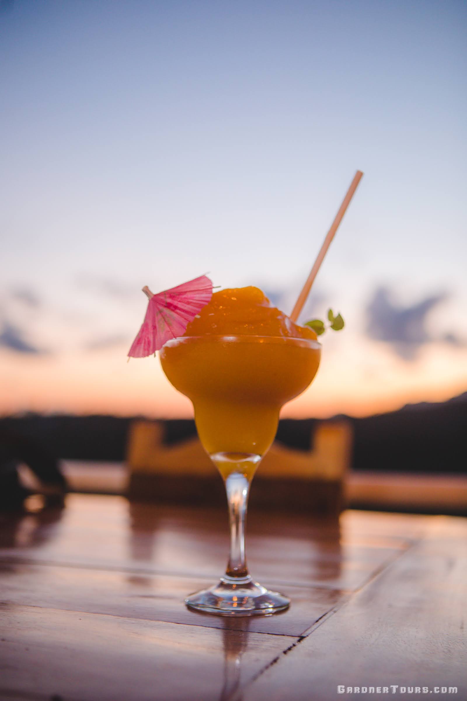 A Frozen Mango Daiquiri at Sunset in Viñales, Cuba