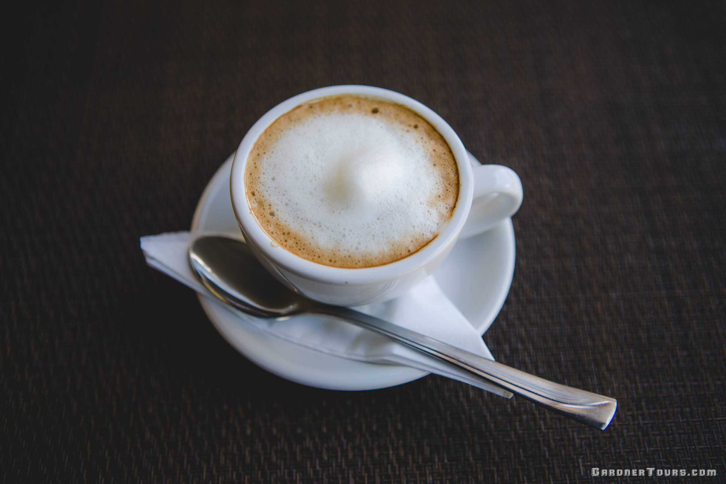 Cuban Coffee Cortado in a white Taza at a Restaurant Paladar in Old Havana, Cuba