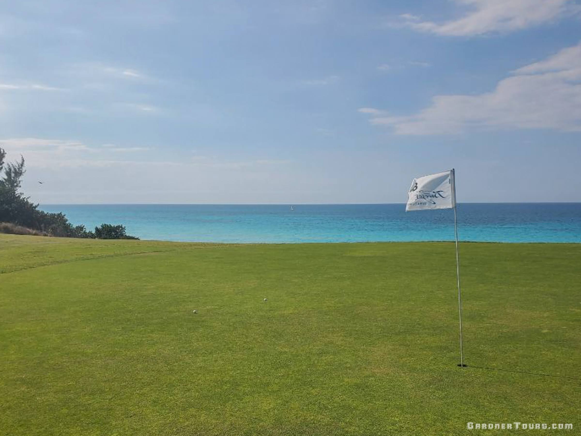 The Putting Green with the Flag Near Varadero Beach at the Varadero Golf Club Course in Varadero, Cuba