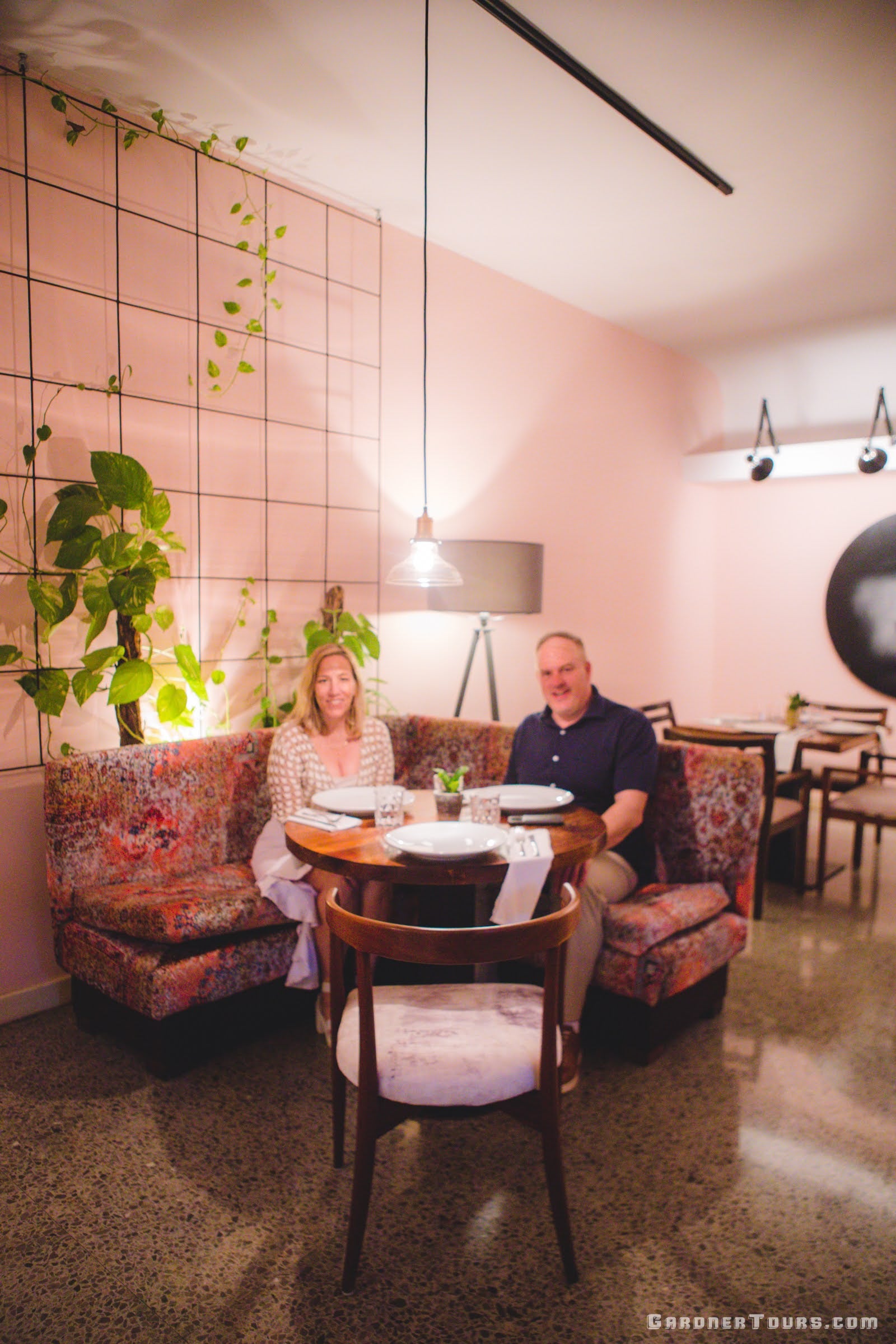 Beautiful Couple Dining at Luxurious 5-Star Restaurant Paladar Otramanera in Havana, Cuba