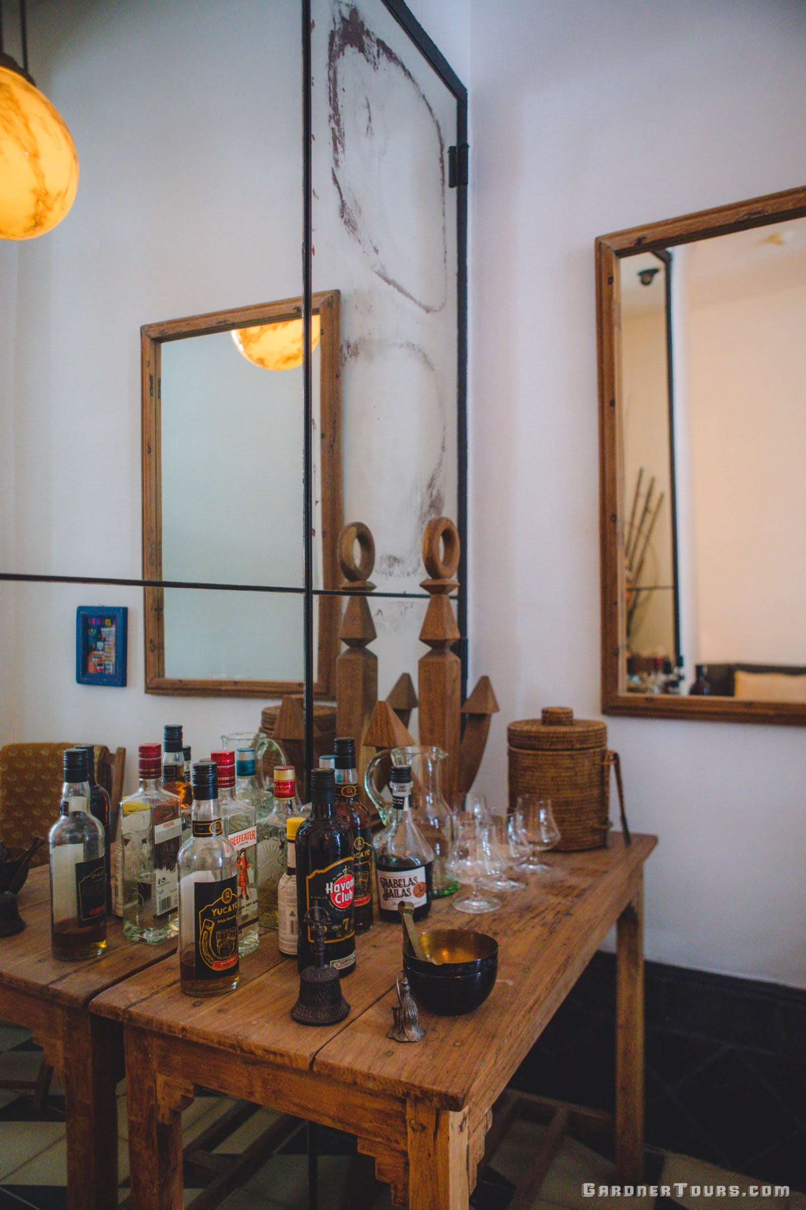 Beautiful Bar Area just inside the main entrance of our 5-star Luxury Accommodations in Old Havana, Cuba