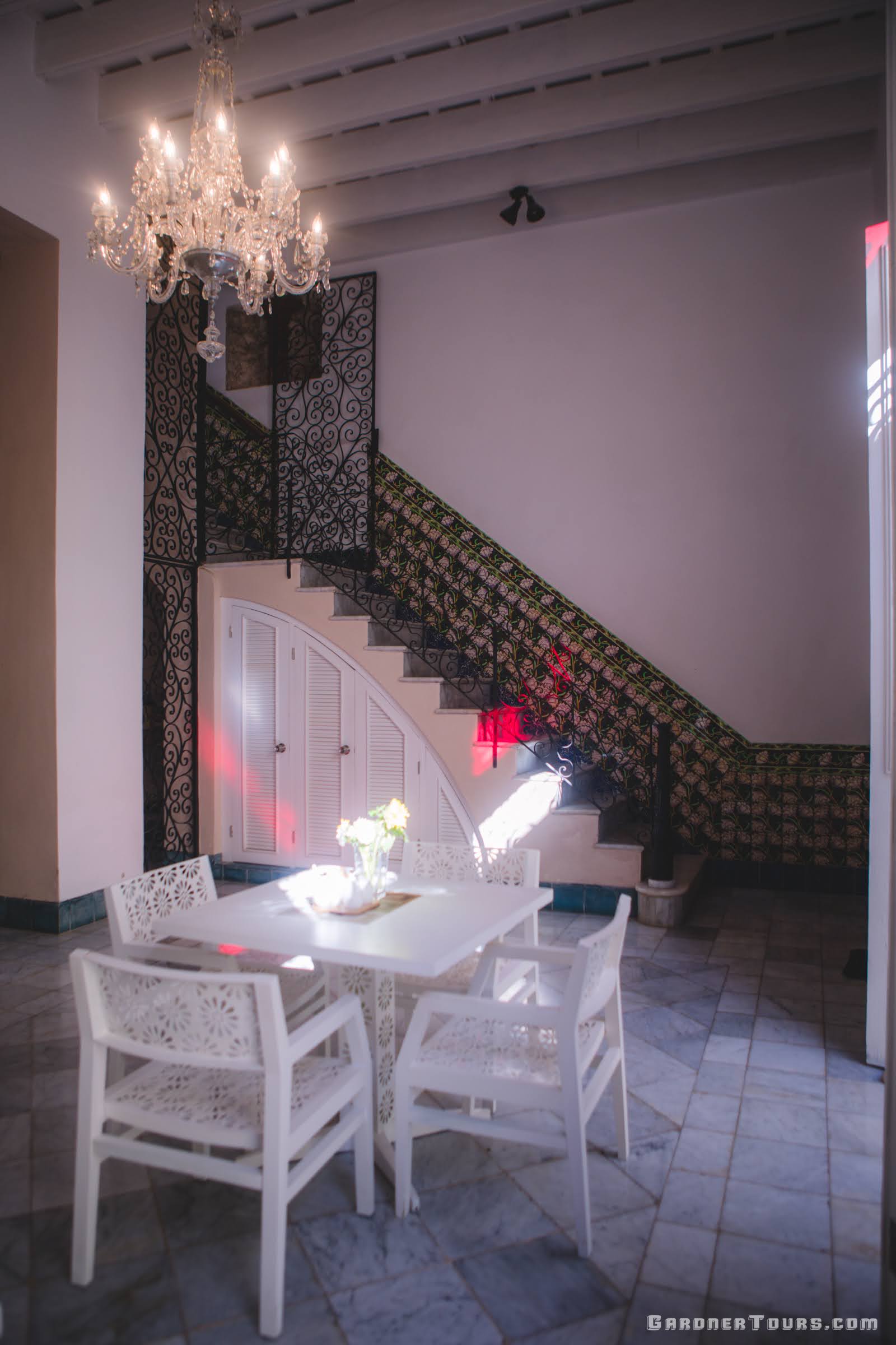 Dining Room at a 4-Star Luxury BnB with Original Floor Plan and Large Rooms in Old Havana, Cuba