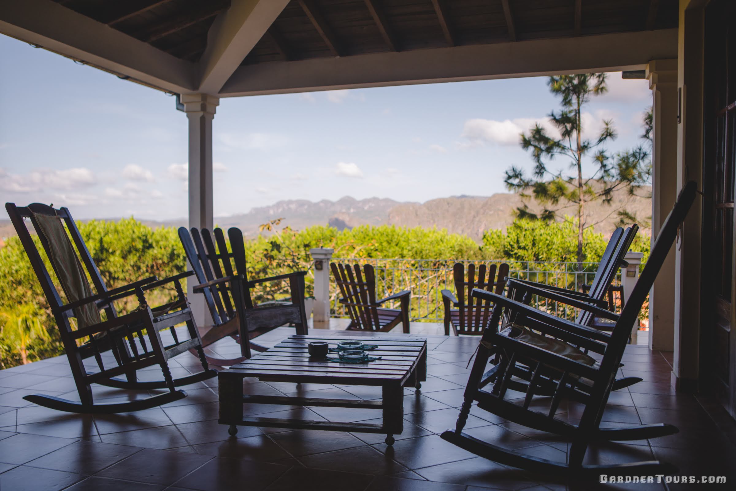 A 4-Star Casa Particular BnB with a beautiful View of the Vinales Valley from the sitting porch with rocking chairs