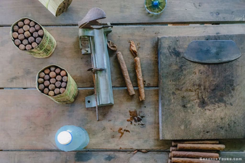 Cigar Rolling Table on Farm in Vinales, Cuba