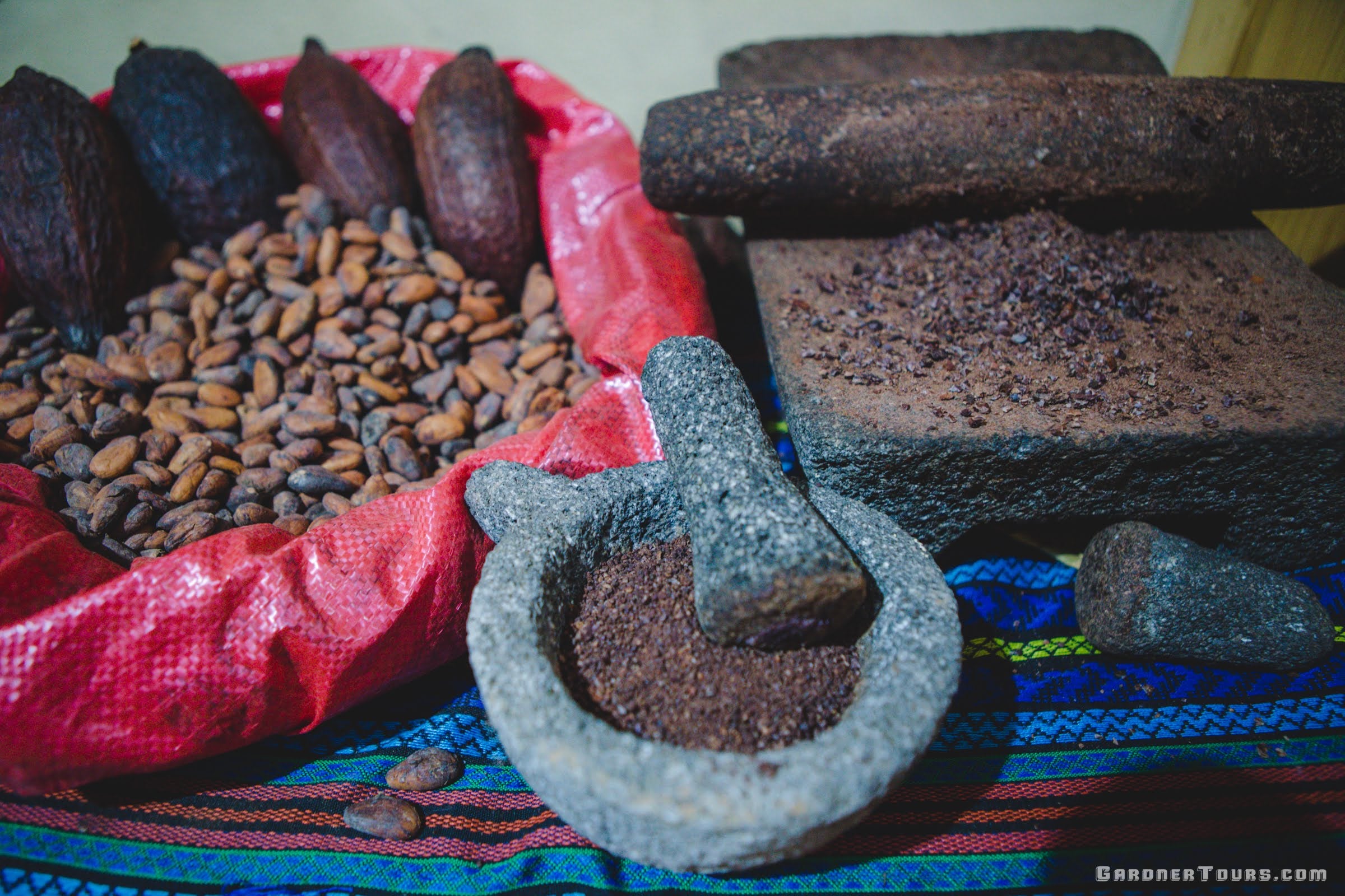 Table of Locally Grown Chocolate Production at San Marcos La Laguna, Guatemala