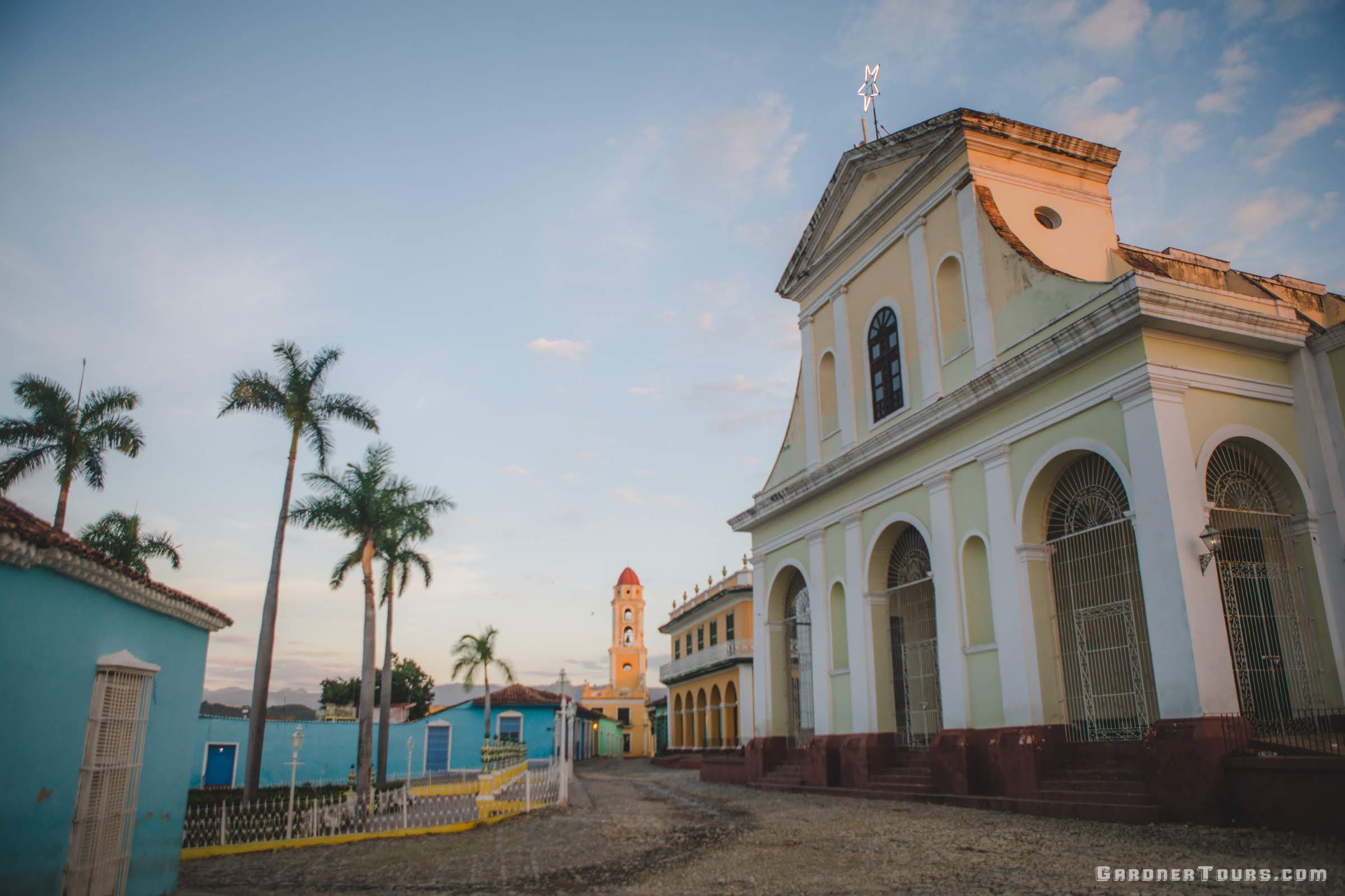 Beautiful Sunset View of Plaza Mayor in Trinidad, Cuba