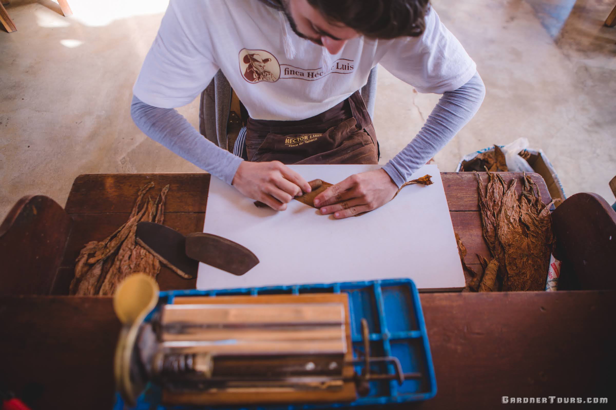 Cuban Cigar Roller at Hector Luis Prieto's Tobacco Farm in Pinar del Rio, Cuba