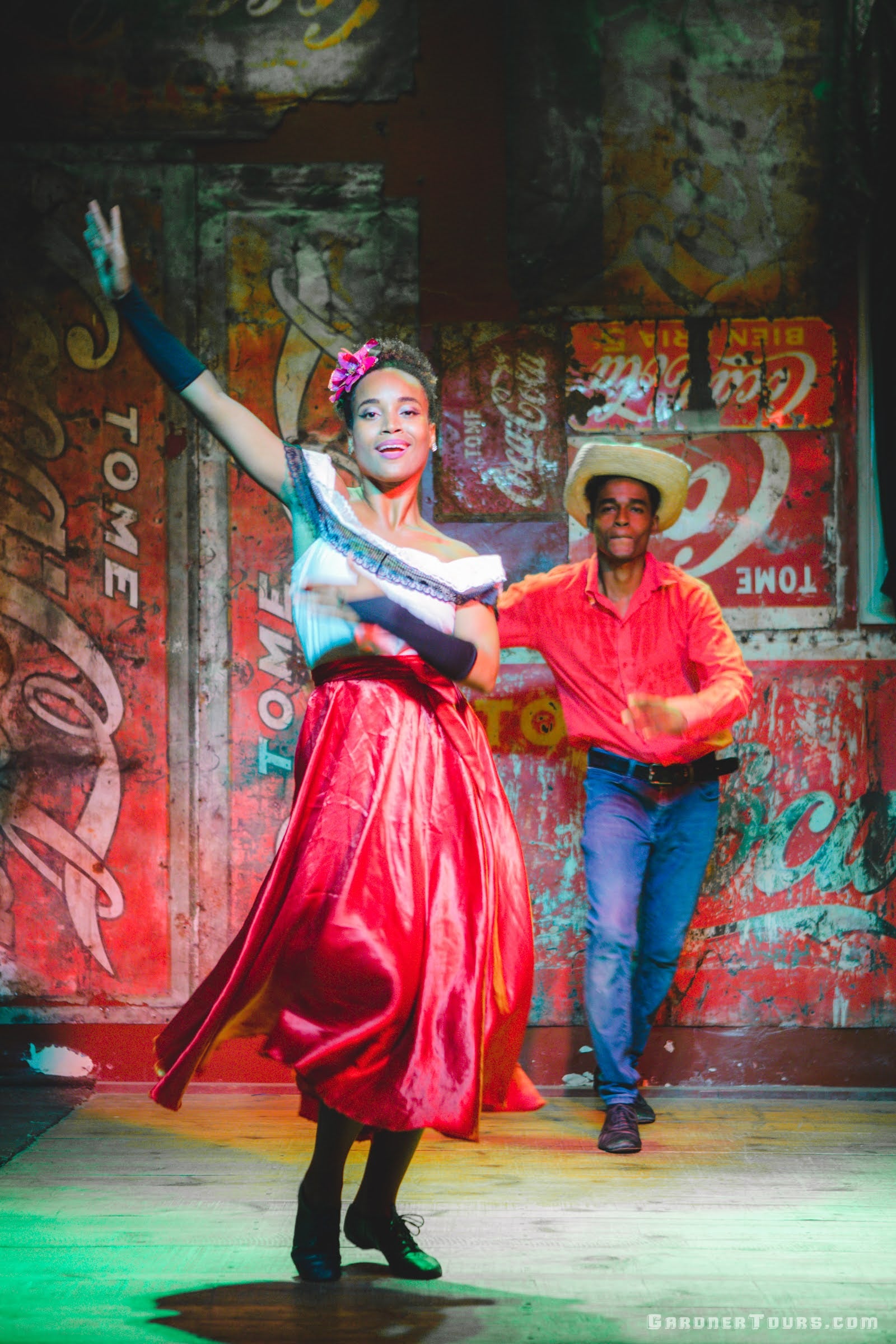 A Guajira and Guajiro Dancing to Chan Chan by Buena Vista Social Club at Casa Miglis' Private Show by Havana Queens in Central Havana, Cuba