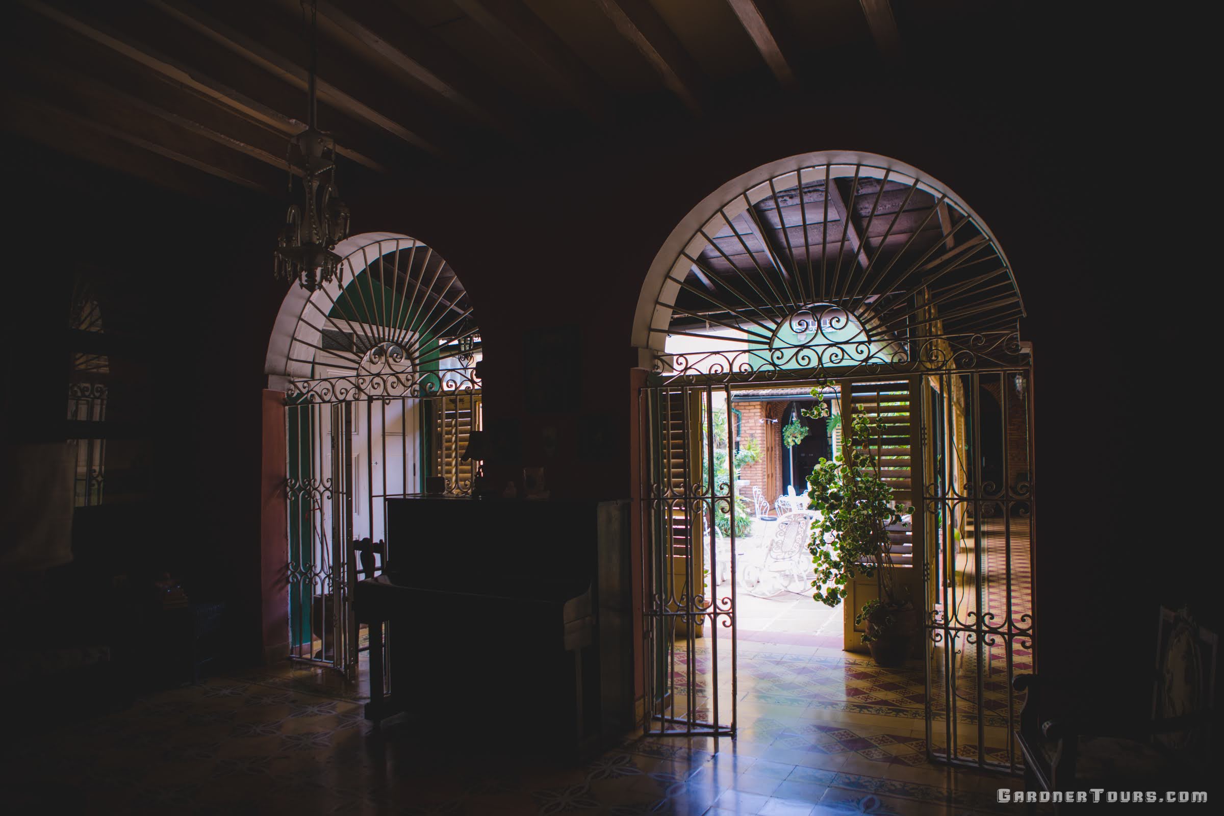 Classic BnB Accommodations with Ornate Iron Works at a Casa Particular BnB in Trinidad, Cuba
