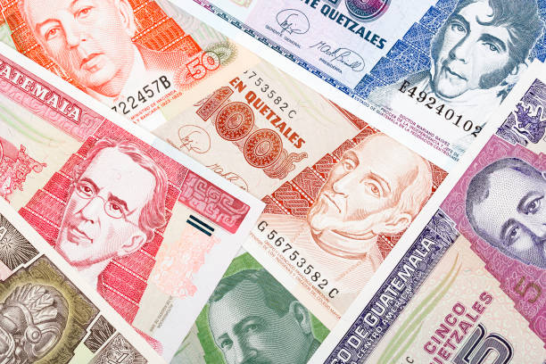 Guatemalan Quetzales Money Laid Out