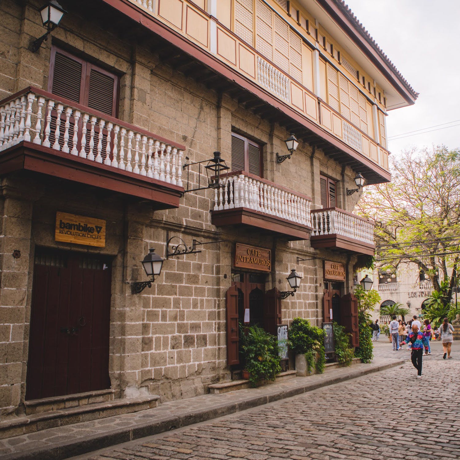 Historic cobblestone streets of Intramuros Manila near San Agustin Church Philippines heritage travel