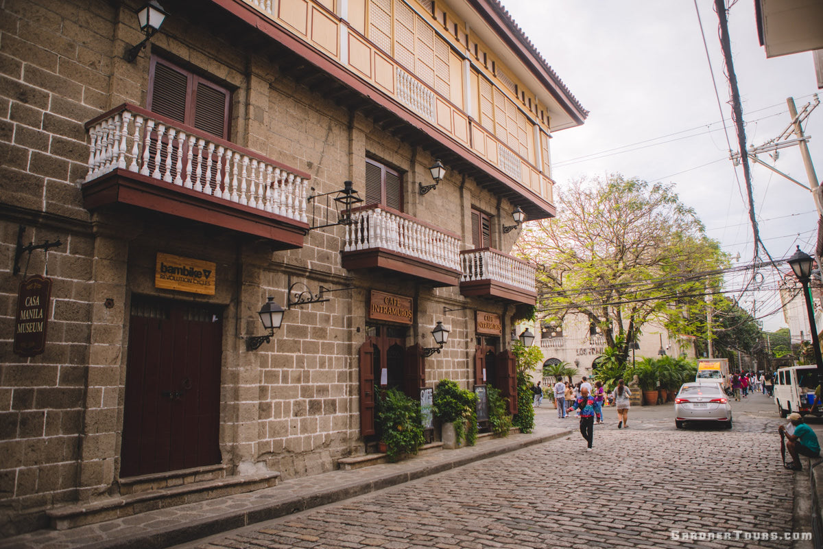 Historic cobblestone streets of Intramuros Manila near San Agustin Church Philippines heritage travel