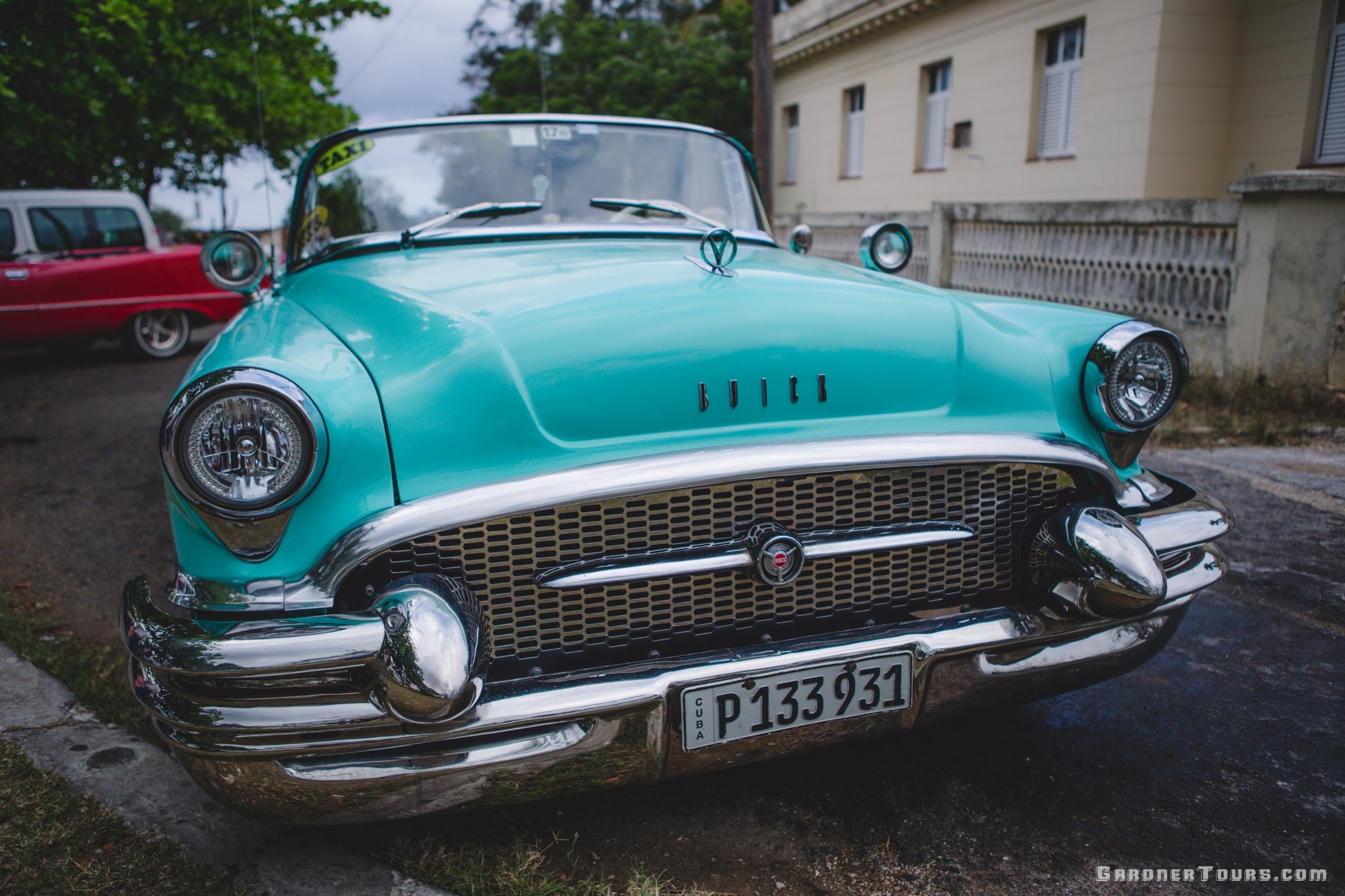 Turquoise Buick Classic Car in Havana Cuba
